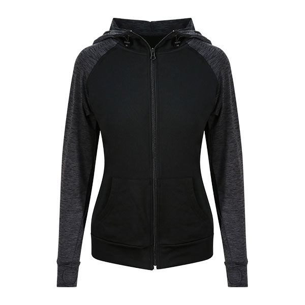 Sweat Capuche Zippé Contrasté Femme